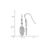 Sterling Silver Feather Dangle Earrings, Lightweight Hook, Boho Tribal Minimalist Style for Women