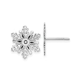 Sterling Silver Snowflake Stud Earrings, Delicate Winter Holiday Jewelry for Women