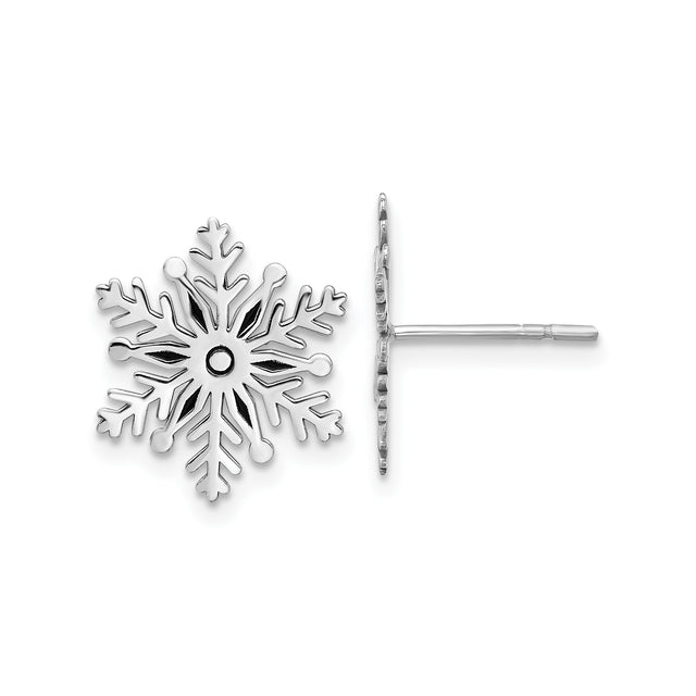 Sterling Silver Snowflake Stud Earrings, Delicate Winter Holiday Jewelry for Women