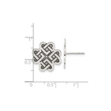 Sterling Silver Celtic Knot Stud Earrings with Intricate Interwoven Eternity Design