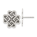 Sterling Silver Celtic Knot Stud Earrings with Intricate Interwoven Eternity Design