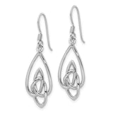 Sterling Silver Teardrop Earrings with Celtic Knot Design for Women