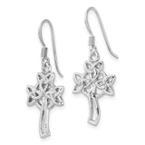 Sterling Silver Trinity Knot Cross Pendant with Openwork Design and Mirror Finish