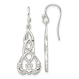 Sterling Silver Claddagh Dangle Earrings, Celtic Knot Design, Irish Heritage Jewelry for Women
