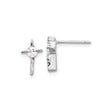 Sterling Silver Wave Design Cross Earrings for Women and Men with CZ Accents – Sleek Polished Finish Stylish Unisex Studs – Modern Organic Faith Jewelry and Minimalist Spiritual Cross Accessories