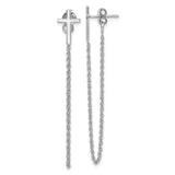 Sterling Silver Cross Pendant with Polished Finish and Rope Chain, Modern Faith Design