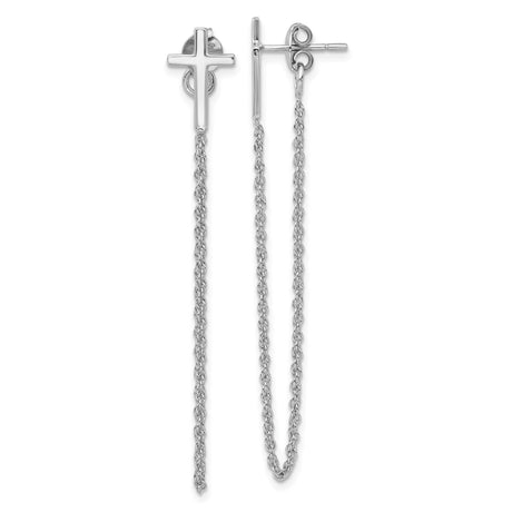 Sterling Silver Cross Pendant with Polished Finish and Rope Chain, Modern Faith Design