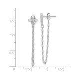 Sterling Silver Cross Pendant Necklace and Dangle Earring Set with Cubic Zirconia, Modern Faith Design