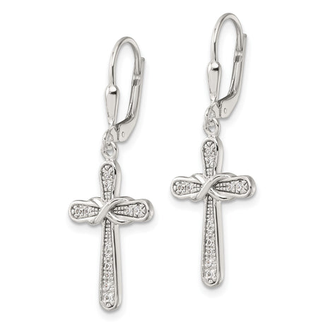 Sterling Silver Infinity Cross Pendant with Cubic Zirconia, Modern Spiritual Design