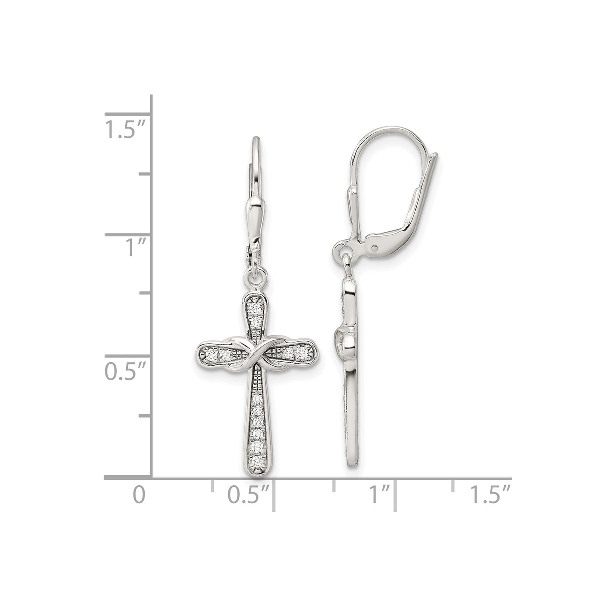 Sterling Silver Infinity Cross Pendant with Cubic Zirconia, Modern Spiritual Design