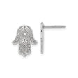 Sterling Silver Hamsa Hand Stud Earrings for Women with Eye Symbol Detailing, Evil Eye Protection Jewelry, Boho Talisman Silver Studs, Cultural Spiritual Earrings, Middle Eastern Design