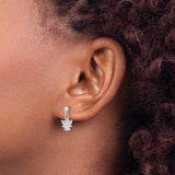 Sterling Silver Angel Dangle Earrings with Cubic Zirconia, Guardian Angel Design