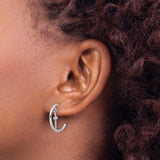 Sterling Silver Dangle Cross Earrings with Polished Finish and Angular Faith-Inspired Design