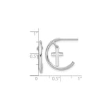 Sterling Silver Dangle Cross Earrings with Polished Finish and Angular Faith-Inspired Design