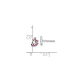 Sterling Silver Cat Stud Earrings with Colorful Enamel, Cartoon Kitty Design for Girls