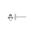 Sterling Silver Snowman Stud Earrings with Enamel, Top Hat, Scarf and Mittens Design