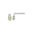Sterling Silver Stud Earrings with Round Cut Peridot, Minimalist August Birthstone Jewelry