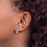 Sterling Silver Stud Earrings with Amethyst and Infinity Beaded Detailing