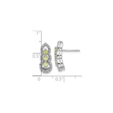 Sterling Silver Infinity Stud Earrings with Peridot and Beaded Detailing for Women