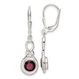 Sterling Silver Celtic Knot Dangle Earrings with Garnet and Infinity Design