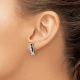 Sterling Silver Penguin Stud Earrings with Black and White Crystals, Rhodium Plated Animal Design