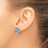 Sterling Silver Scallop Shell Stud Earrings with Abalone Inlay, Nautical Beach Style