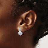 Sterling Silver Seashell Dangle Earrings with Cubic Zirconia, Nautical Coastal Jewelry Design