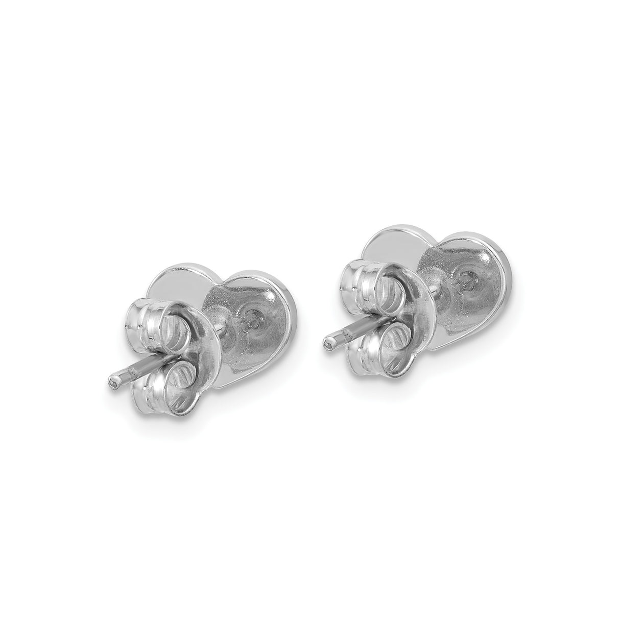 Sterling Silver Heart Stud Earrings with Mother of Pearl Inlay, Romantic Minimalist Jewelry
