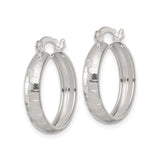Sterling Silver Hammered Hoop Earrings, Lightweight Textured Round Design for Women