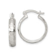Sterling Silver Hammered Hoop Earrings, Lightweight Textured Round Design for Women
