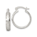 Sterling Silver Hammered Hoop Earrings, Lightweight Textured Round Design for Women