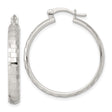 Sterling Silver Hoop Earrings with Hammered Textured Finish and Latch Back Closure