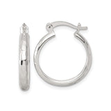 Sterling Silver Hoop Earrings, Hammered Texture Round Hoops for Women, Lightweight Medium Size