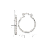 Sterling Silver Hoop Earrings with Diamond Cut Faceted Texture, Lightweight Minimalist Design