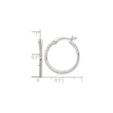 Sterling Silver Hoop Earrings, Textured Diamond Cut Design, Lightweight Minimalist Style