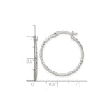 Sterling Silver Hoop Earrings with Diamond-Cut Texture and Smooth Ridged Accents for Women