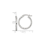 Sterling Silver Hoop Earrings, Hammered Textured Round Design with Polished Finish for Women