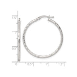 Sterling Silver Hoop Earrings, Hammered Faceted Texture, Lightweight Medium Round Design