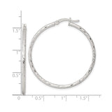 Sterling Silver Hammered Hoop Earrings, Textured Round Medium-Size Hoops, Minimalist Style