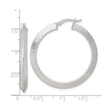 Sterling Silver Hoop Earrings with Hammered Finish and Geometric Design for Women