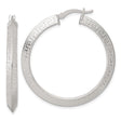 Sterling Silver Hoop Earrings with Hammered Finish and Geometric Design for Women
