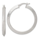 Sterling Silver Hoop Earrings with Hammered Finish and Geometric Design for Women