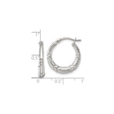 Sterling Silver Hoop Earrings with Bamboo Texture and Beaded Detail for Women