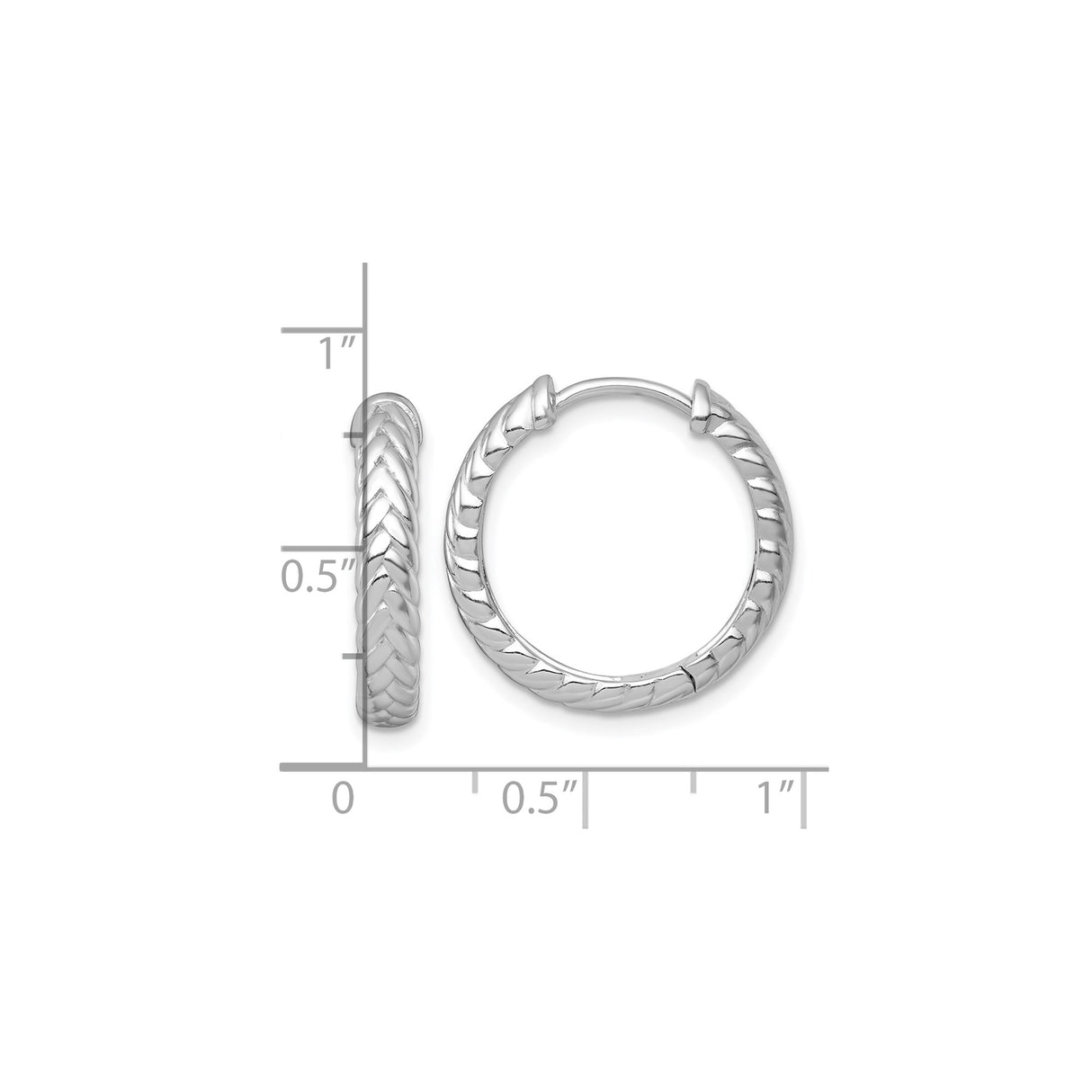 Sterling Silver Hoop Earrings with Braided Texture and Polished Finish