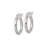 Sterling Silver Hoop Earrings, Hammered Textured Finish with Latch-Back Closure, Lightweight Design