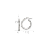 Sterling Silver Hoop Earrings, Hammered Textured Finish with Latch-Back Closure, Lightweight Design