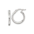 Sterling Silver Hoop Earrings, Hammered Textured Finish with Latch-Back Closure, Lightweight Design