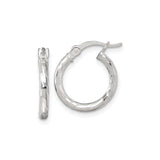 Sterling Silver Hoop Earrings, Hammered Textured Finish with Latch-Back Closure, Lightweight Design