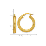 Sterling Silver Crisscross Hoop Earrings, Gold-Plated Diamond-Cut Textured Round Hoops