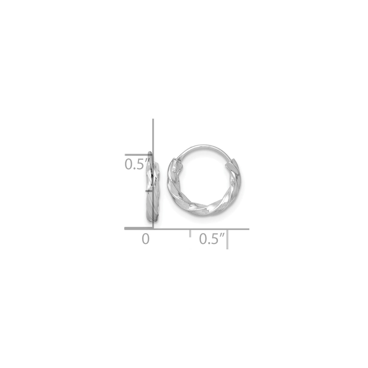 Sterling Silver Twisted Hoop Earrings, Braided Lightweight Round Minimalist Style for Women